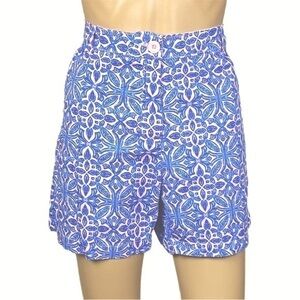 CARIBBEAN JOE & CO. Light pink and blue shorts w/geometric designs. Size 14. EUC